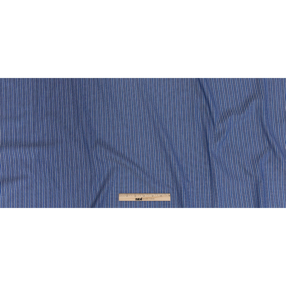 Premium Medium Blue Checks and Stripes Cotton Shirting