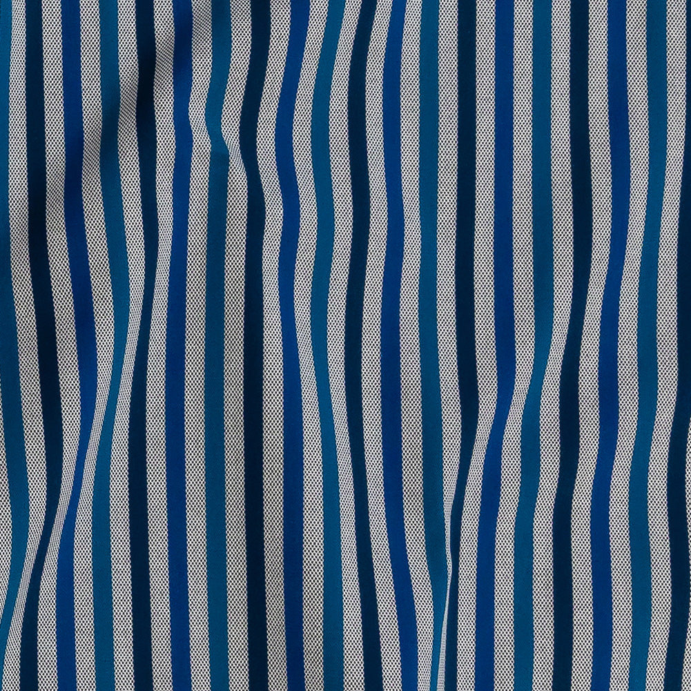 Premium Gradient Blue Bengal Stripes and Checks Cotton Shirting