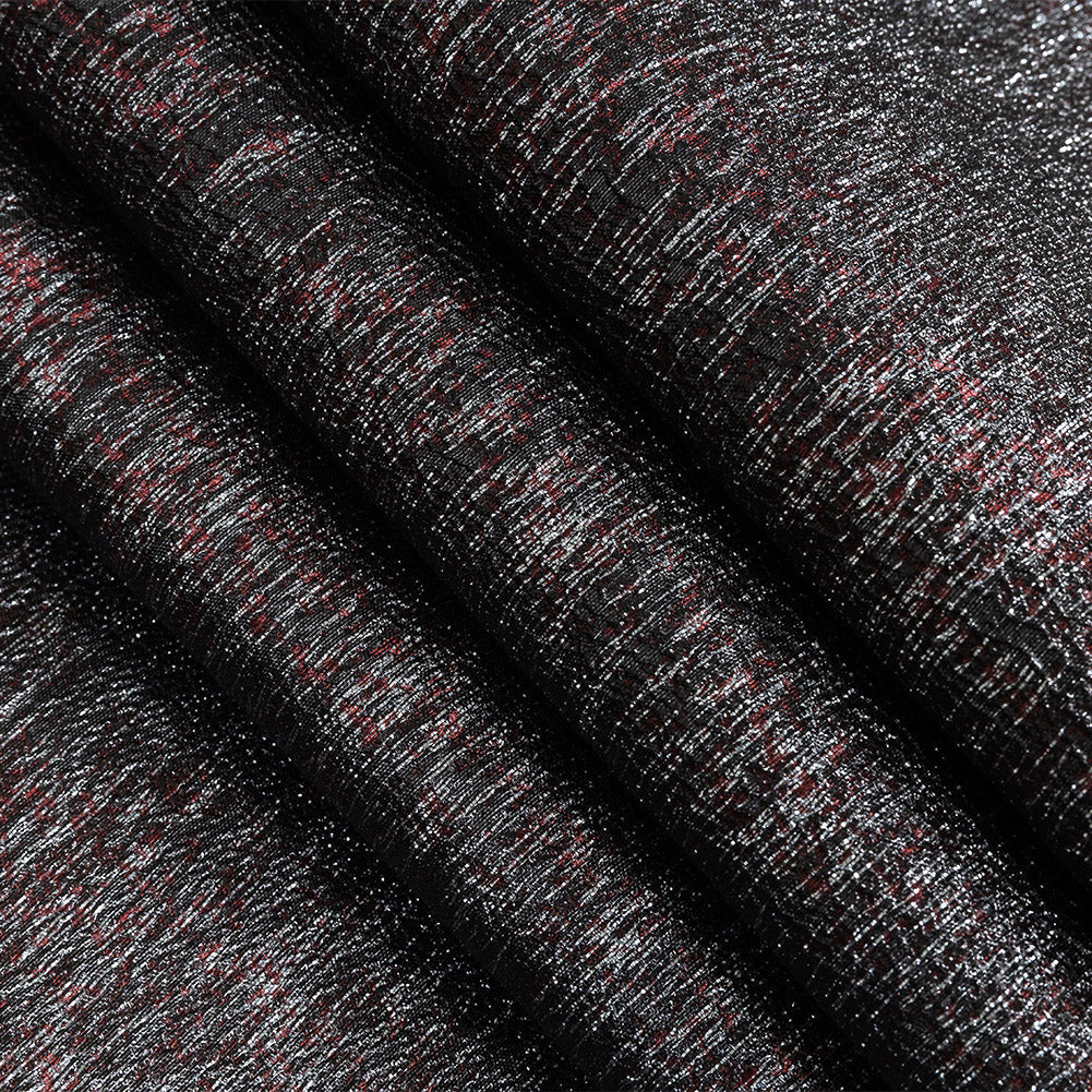 Metallic Wine and Silver Crackle Luxury Brocade
