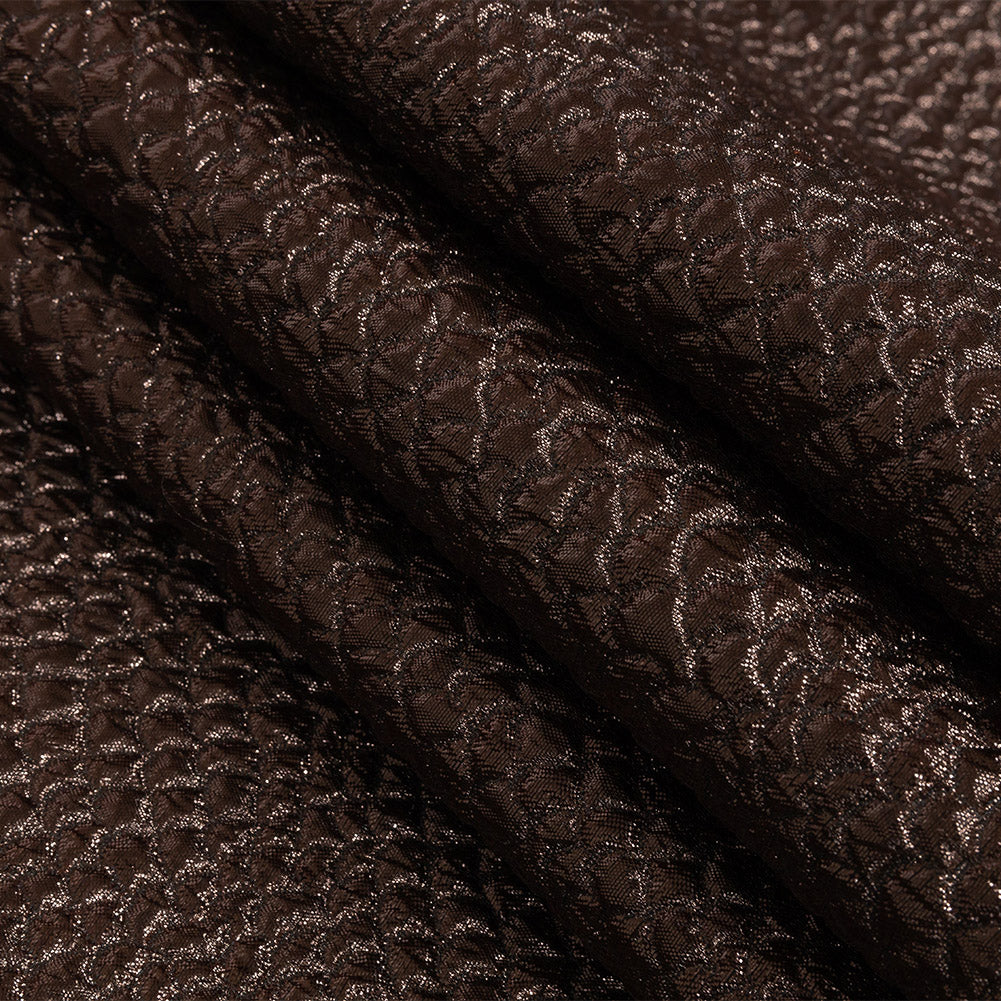 Metallic Fig Dimensional Scallops Brocade