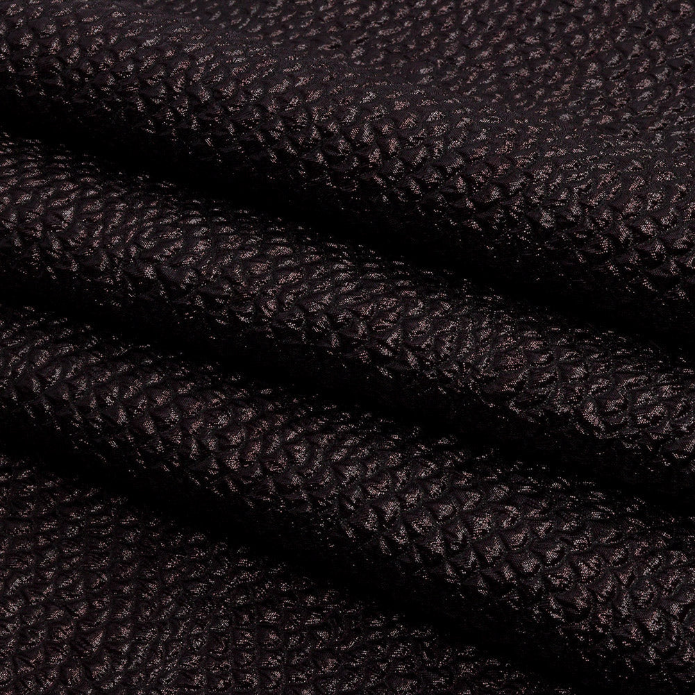 Metallic Dark Chocolate Dimensional Scallops Brocade