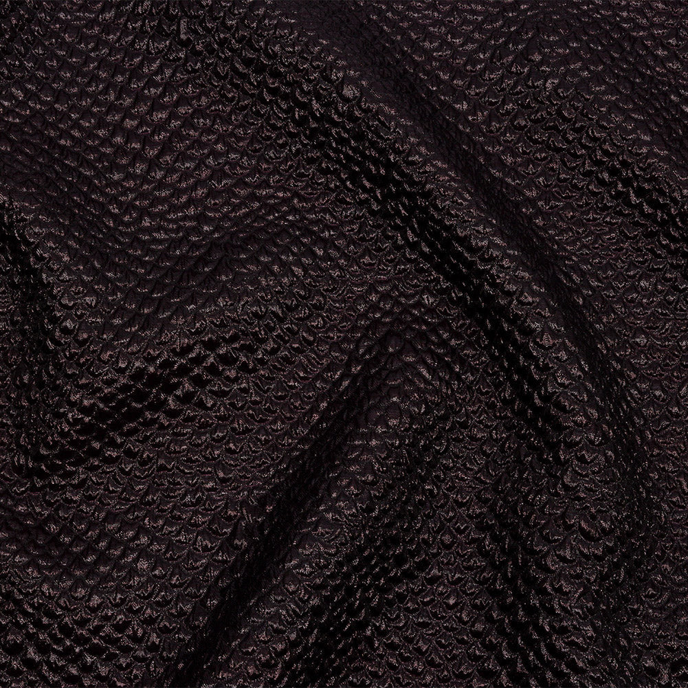 Metallic Dark Chocolate Dimensional Scallops Brocade