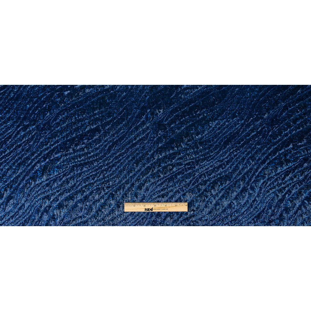 Metallic Royal Blue Rippling Luxury Brocade