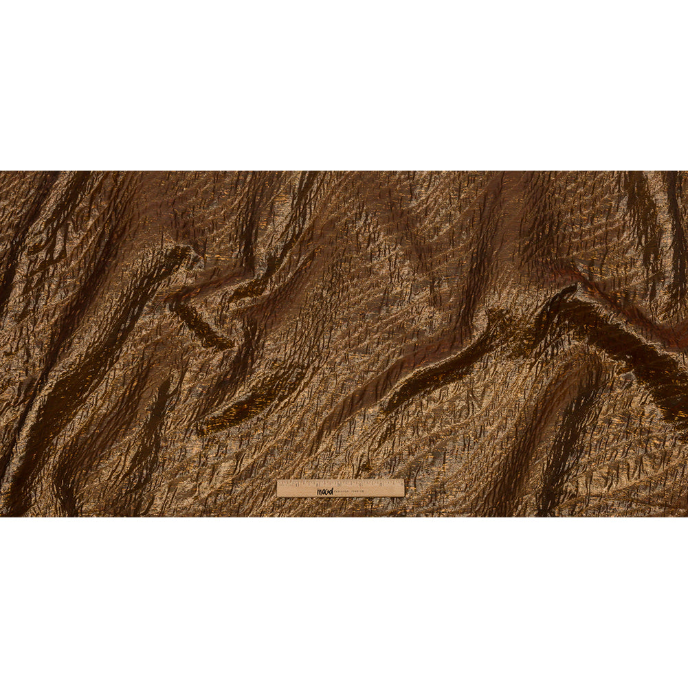 Metallic Copper Rippling Luxury Brocade