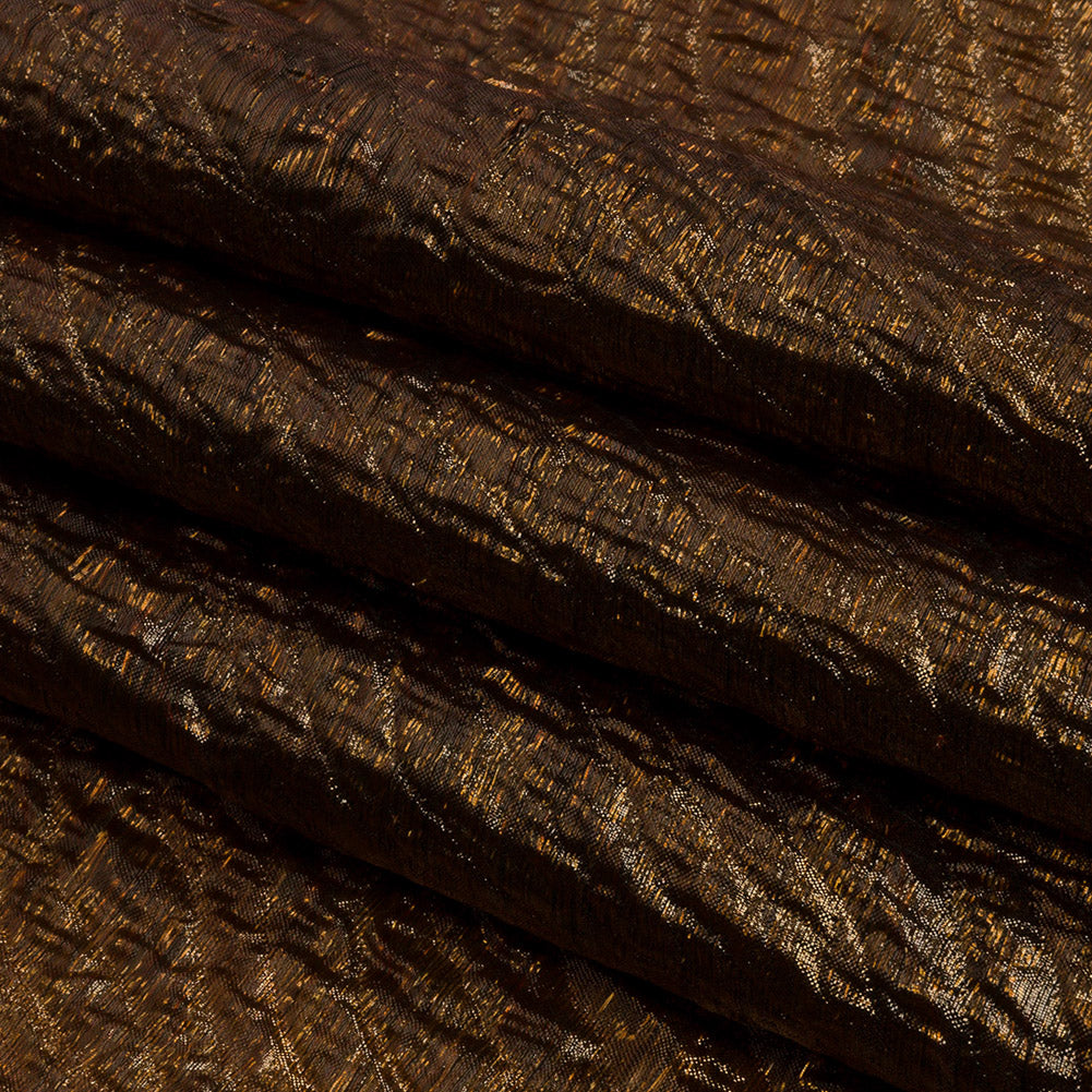 Metallic Copper Rippling Luxury Brocade