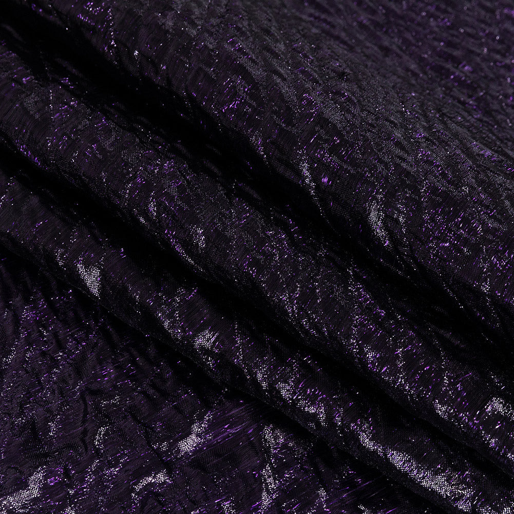 Metallic Aubergine Gleam Rippling Luxury Brocade