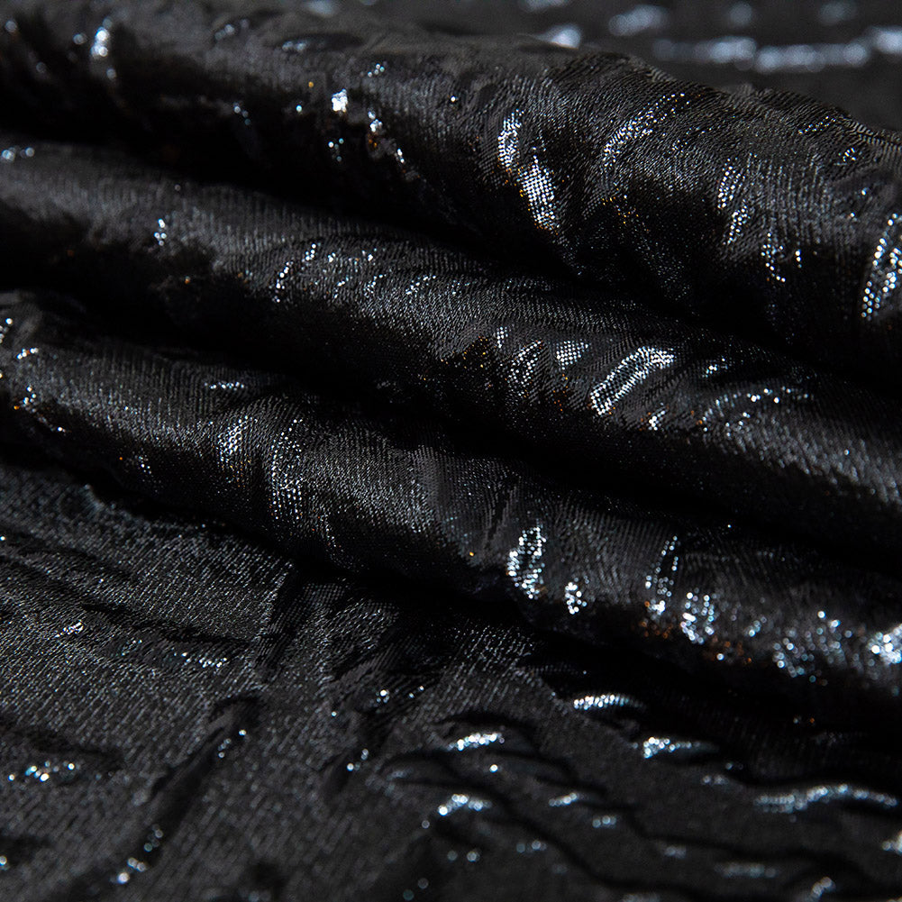 Metallic Black Abstract Luxury Brocade