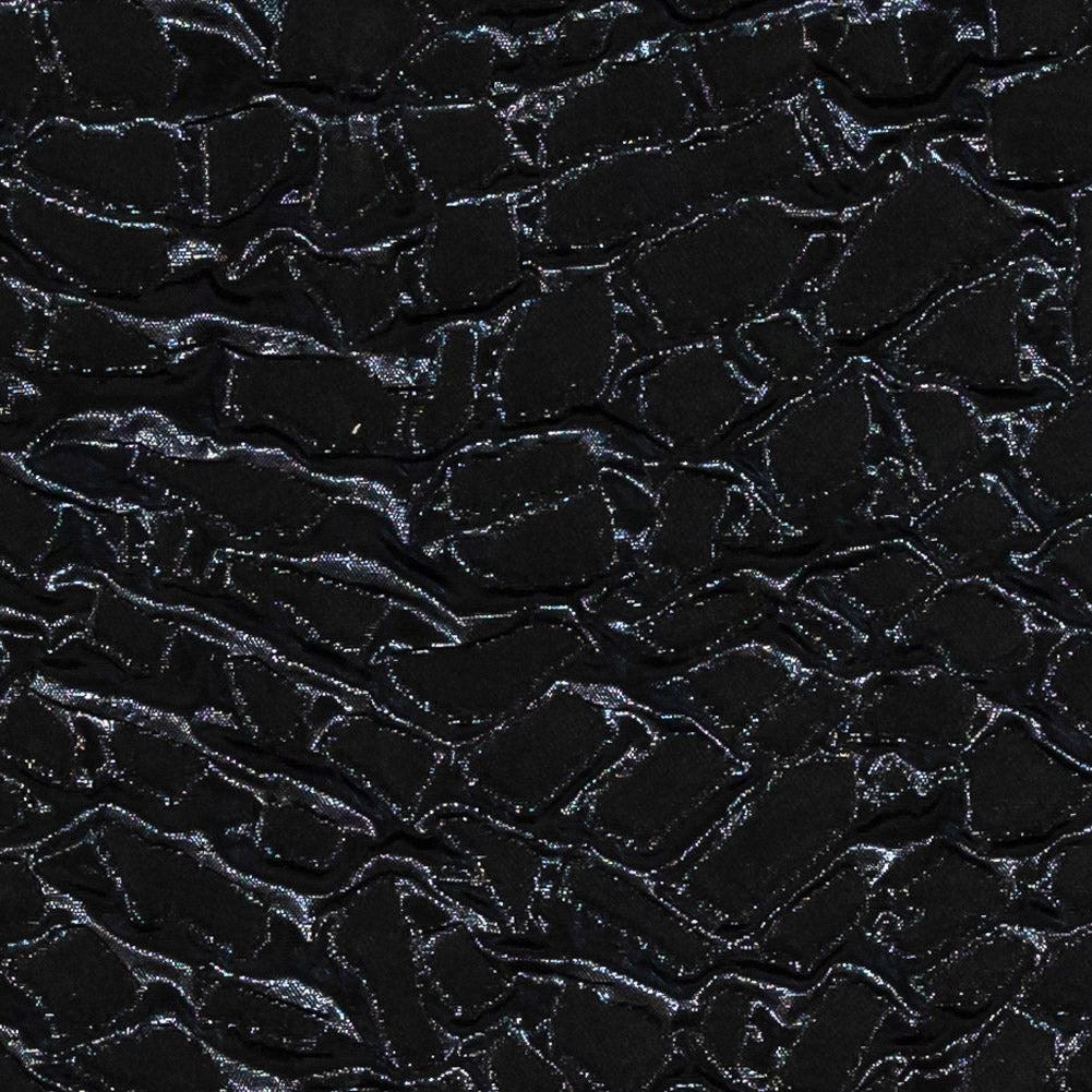 Metallic Black Abstract Luxury Brocade