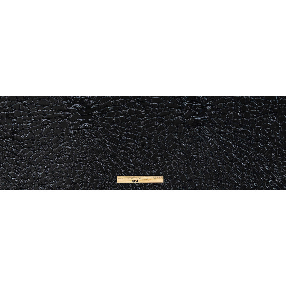 Metallic Black Abstract Luxury Brocade