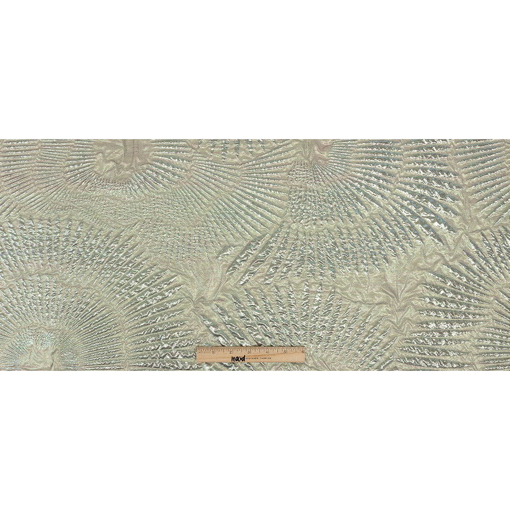 Metallic Iridescent Gold, Mint and Pink Abstract Luxury Brocade