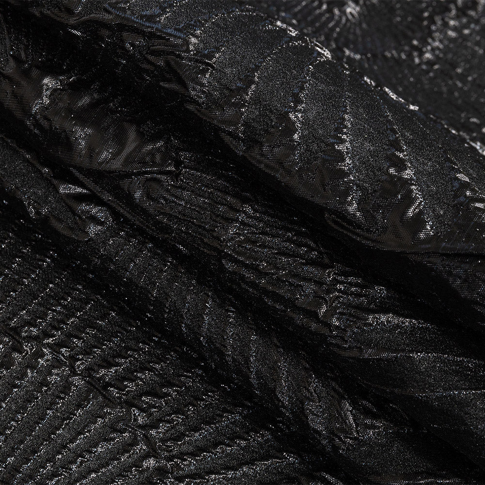 Metallic Black Abstract Luxury Brocade
