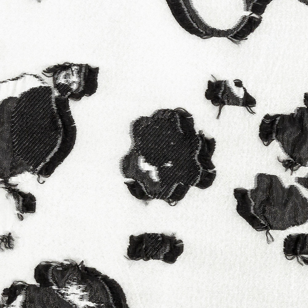 White and Black Floral Luxury Brocade