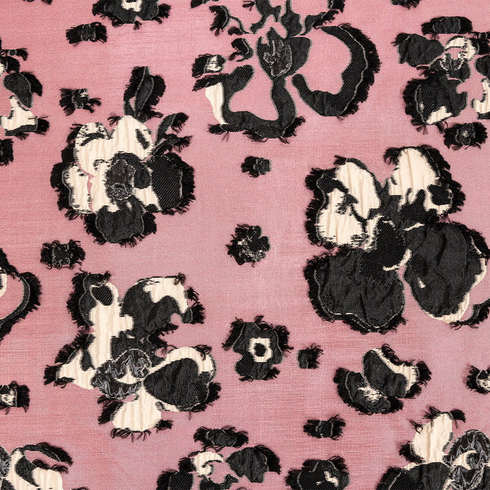 Pink and Beige Floral Luxury Brocade