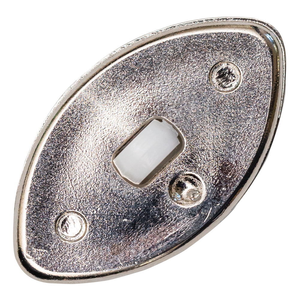 Italian White and Silver 2-Piece Plastic Teardrop Shank Back Button - 52L/33mm