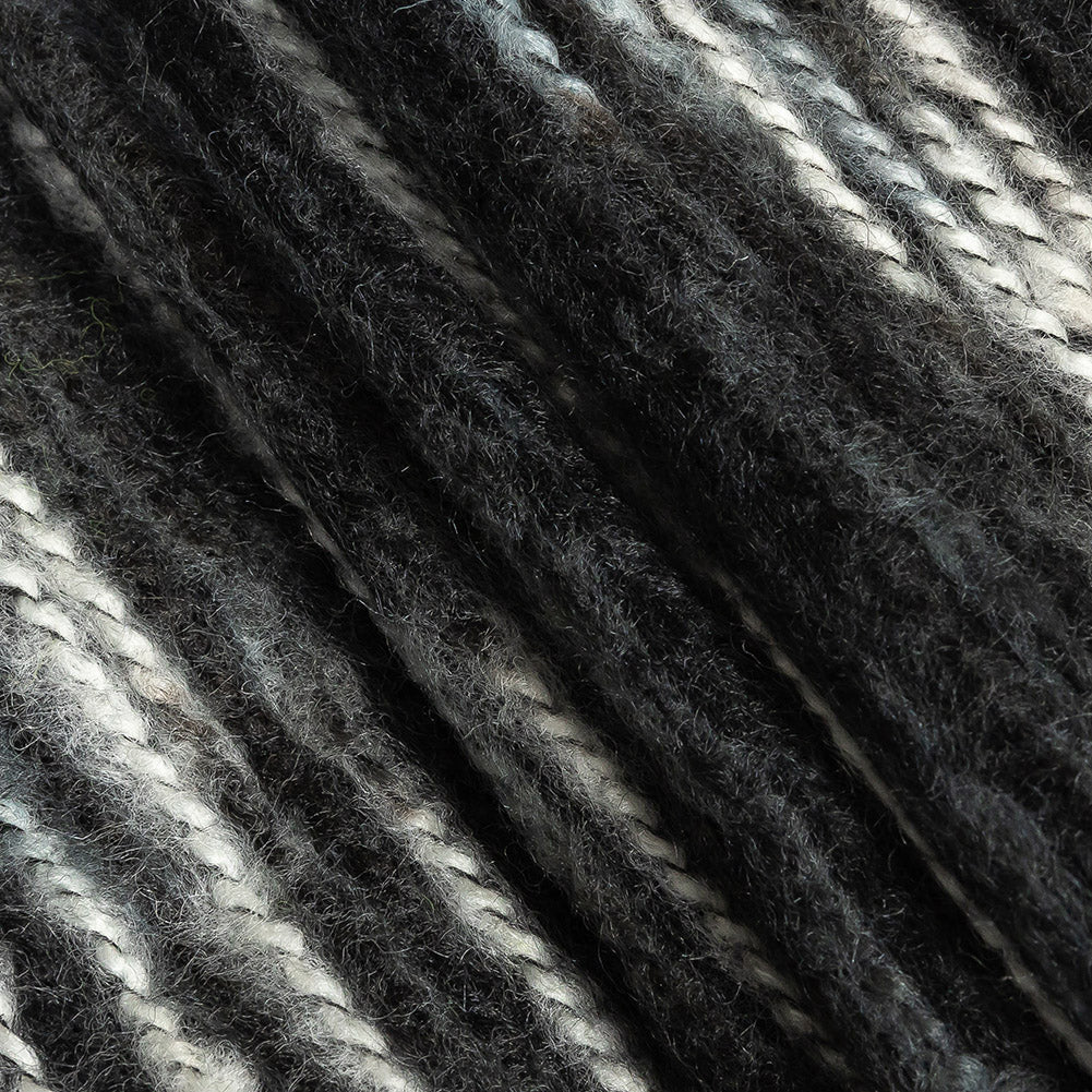 Steel and White Striated Novelty Chunky Knit