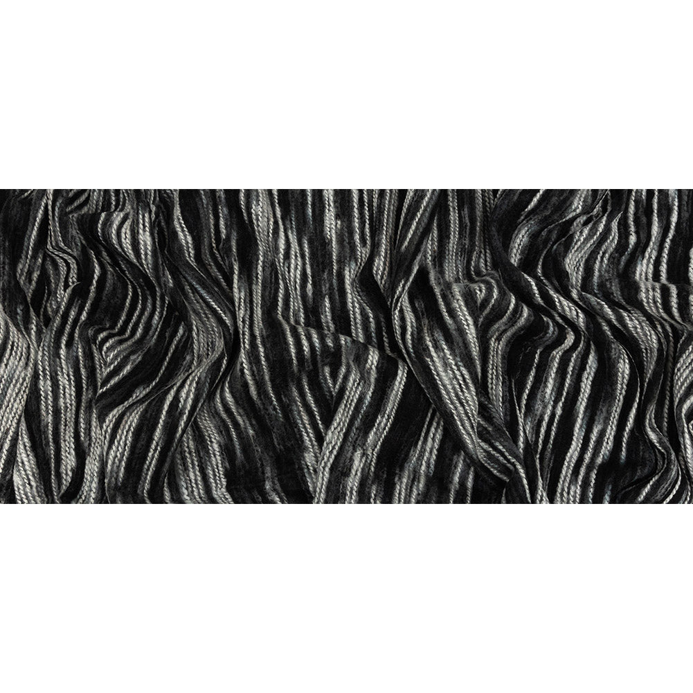Black, Gray and White Striated Novelty Chunky Knit