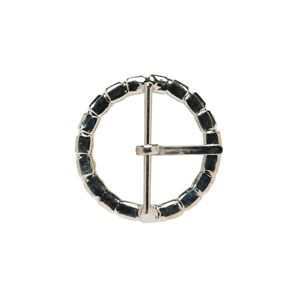 Swarovski Crystal and Silver Circular Rhinestone Buckle - 2"
