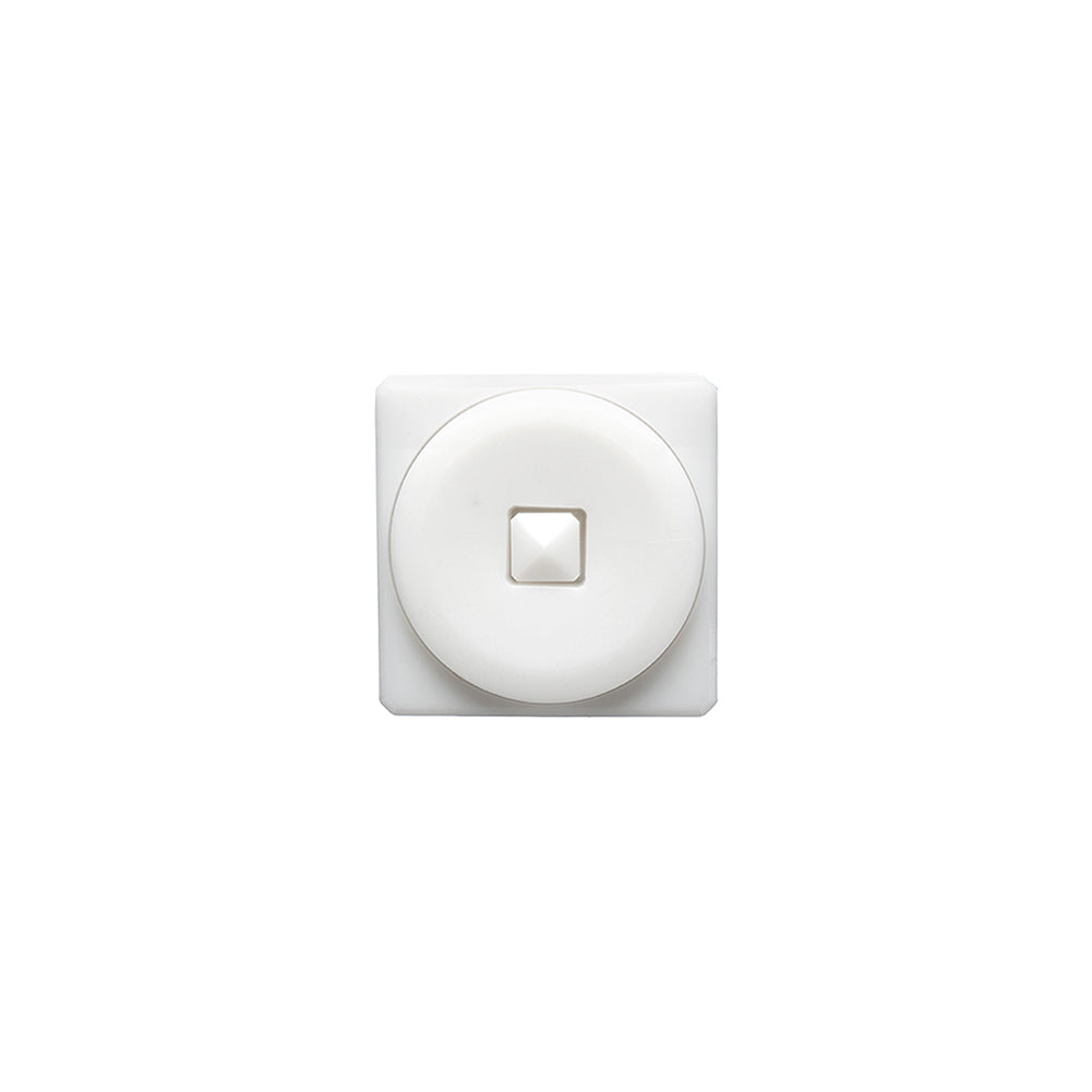 White Circle in a Square 2-Piece Dimensional Shank Back Button - 18L/11.5mm