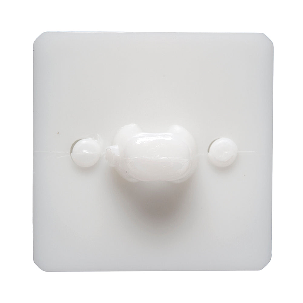 White Circle in a Square 2-Piece Dimensional Shank Back Button - 48L/30.5mm