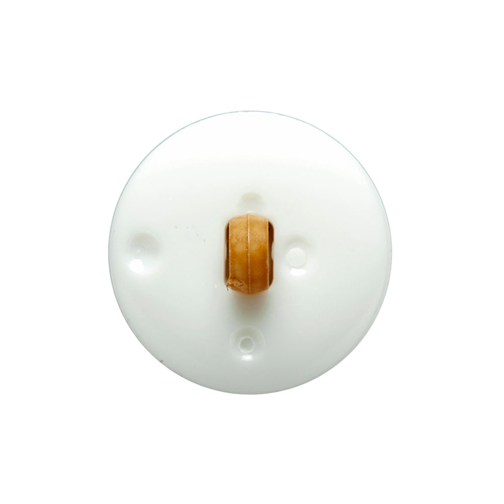 Toffee Basketweave set in a White Circular 2-Piece Shank Back Button - 38L/24mm