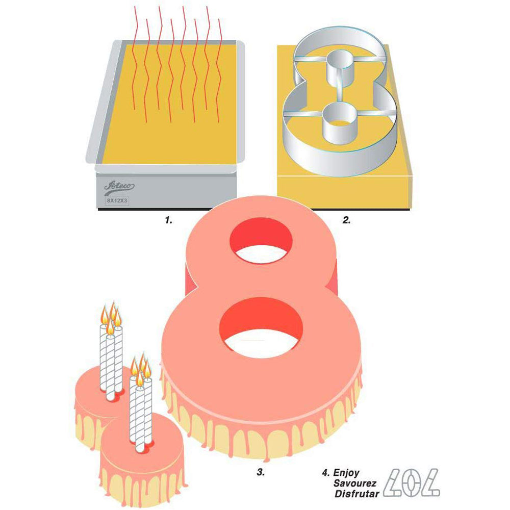 Ateco Number 2 Large Cake Cookie Cutter 7-1/4" x 11" x 2-1/8" High