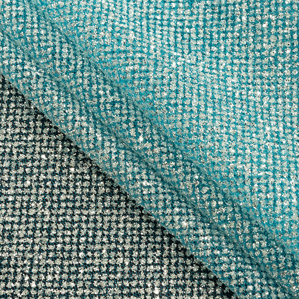 Tulle with Metallic Platinum Glitter - Barrier Reef - Platina Collection