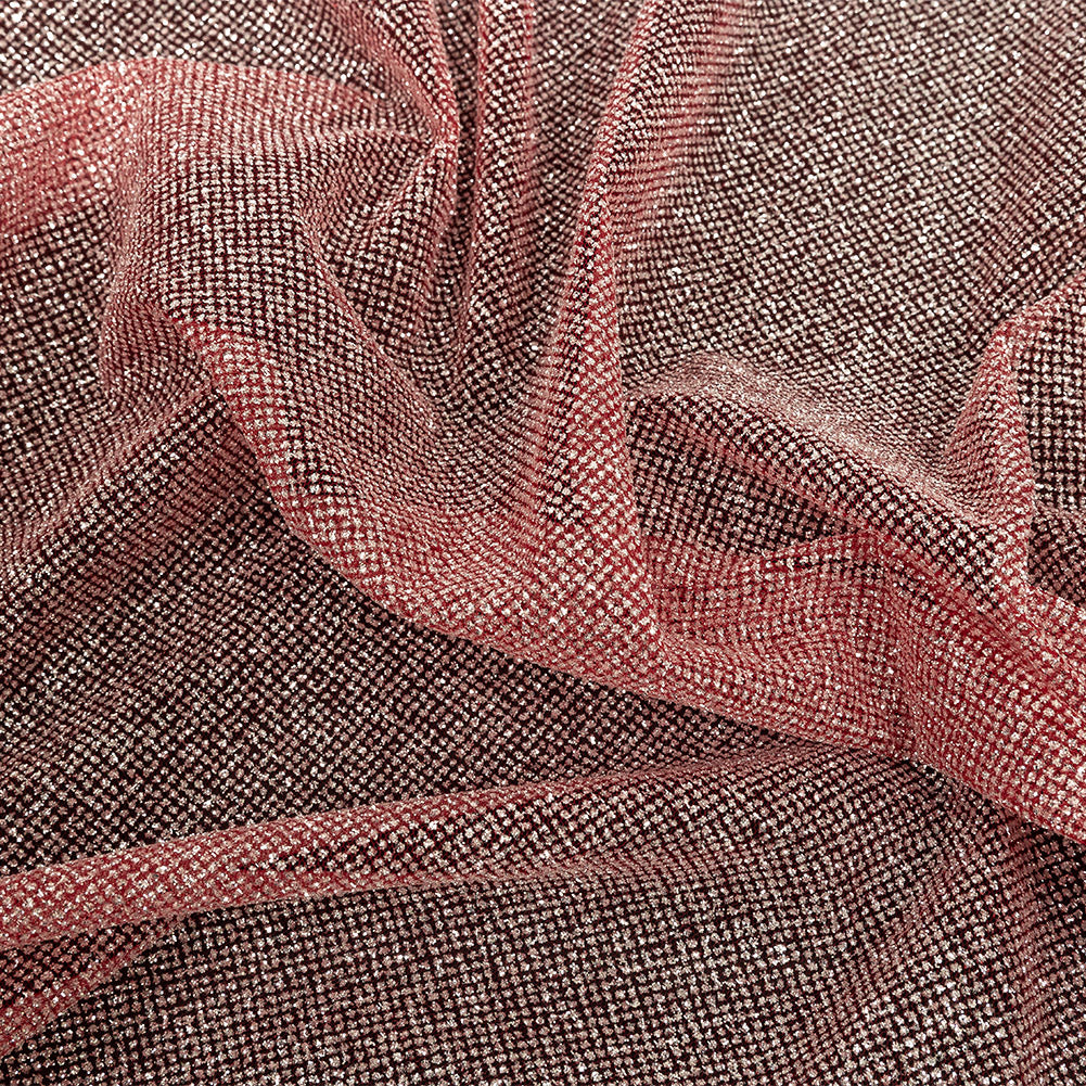 Tulle with Metallic Platinum Glitter - Red - Platina Collection