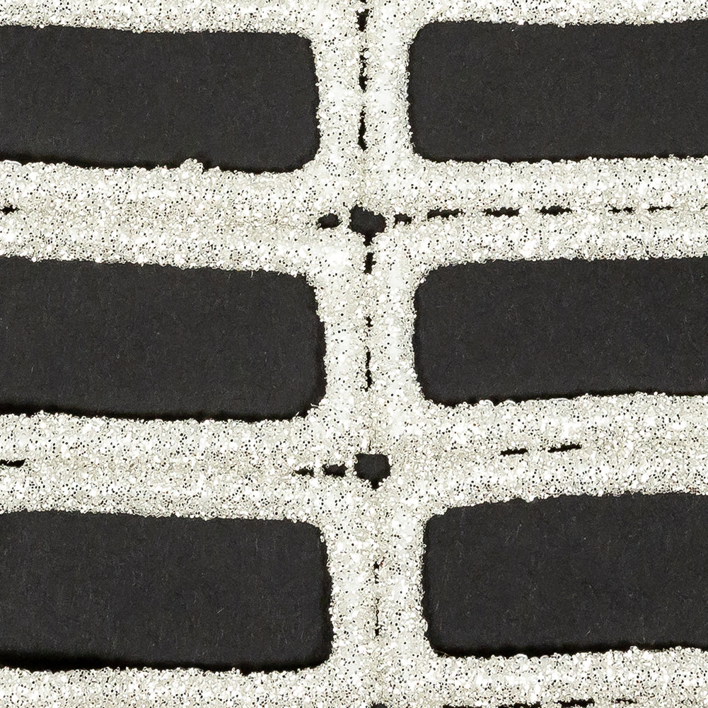 Guipure Lace with Glitter - Off-White Gradient Rectangles