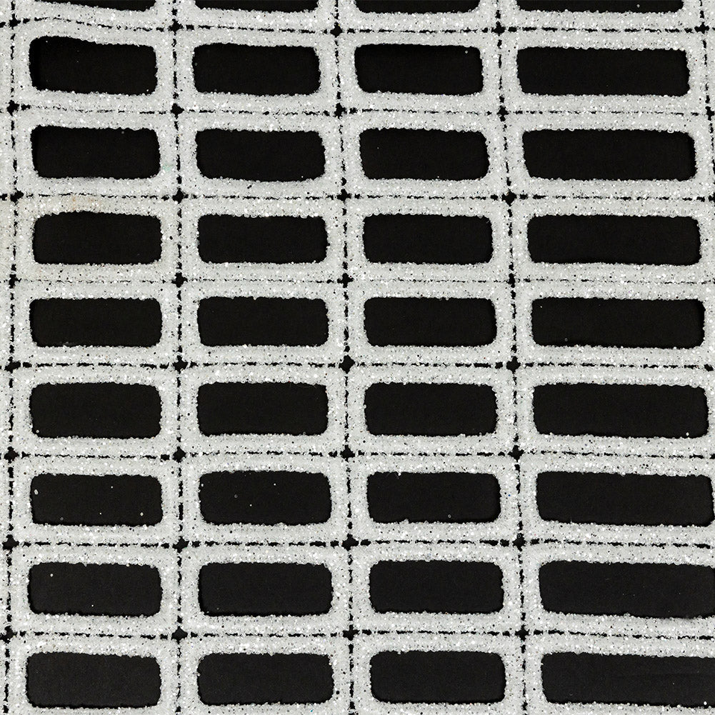 Guipure Lace with Glitter - White Gradient Rectangles