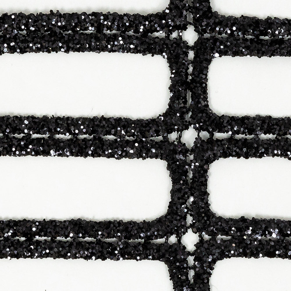 Guipure Lace with Glitter - Black Gradient Rectangles