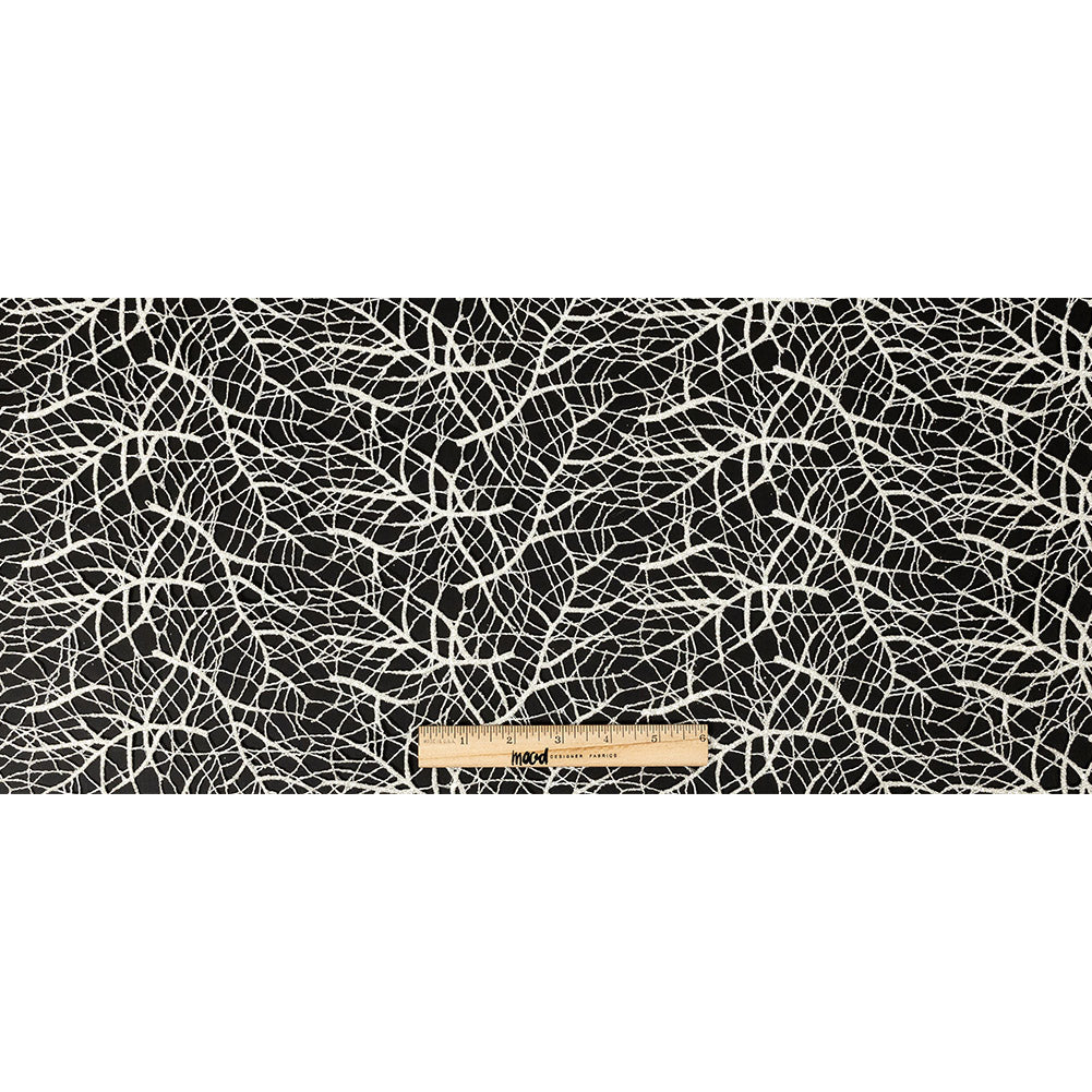 Guipure Lace with Silver Glitter Topcoat - Off-White Thin Webbing