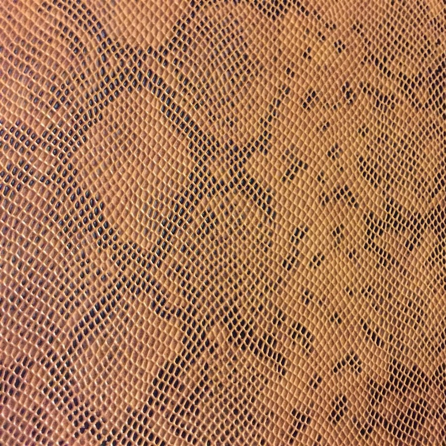 Caramel Matte Python Snake Skin Vinyl Fabric,