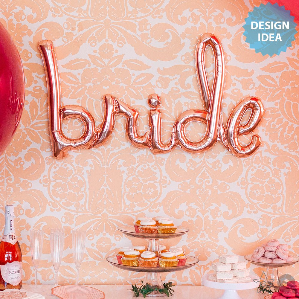 Bride Script Balloon Rose Gold