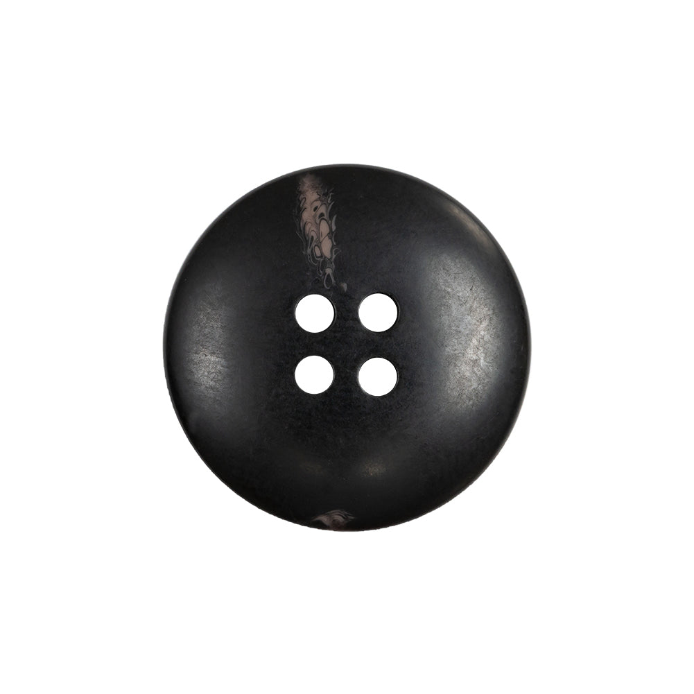 Black Brown 4-Hole Plastic Button with Subtle Marbled Stripe - 36L/23mm
