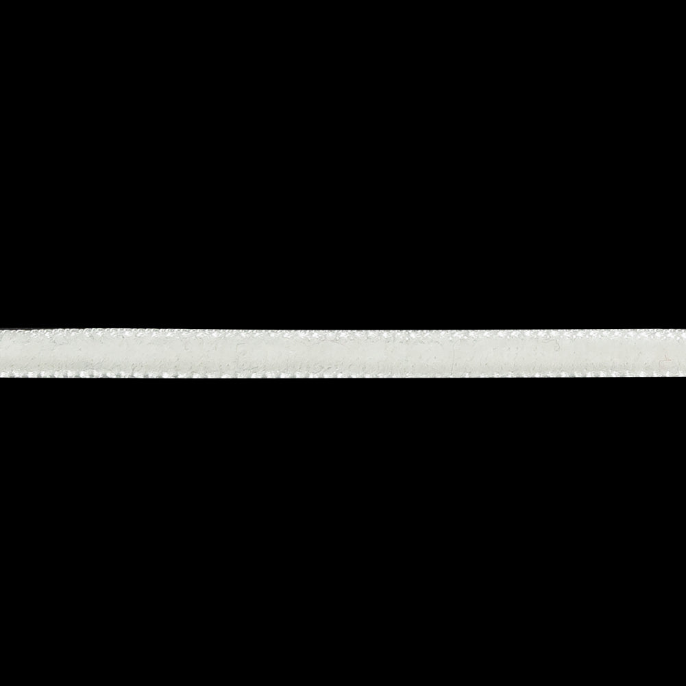 Lily White Single Face Velvet Ribbon - 0.125"