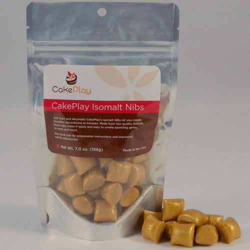 CakePlay Gold Isomalt Nibs, 7 Oz