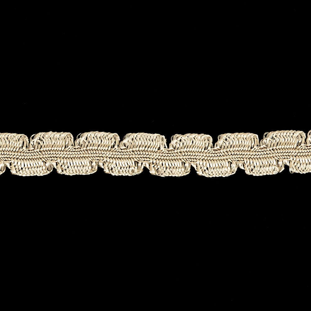 Lustrous Beige Wavy Edged Soutache Trimming - 0.3"