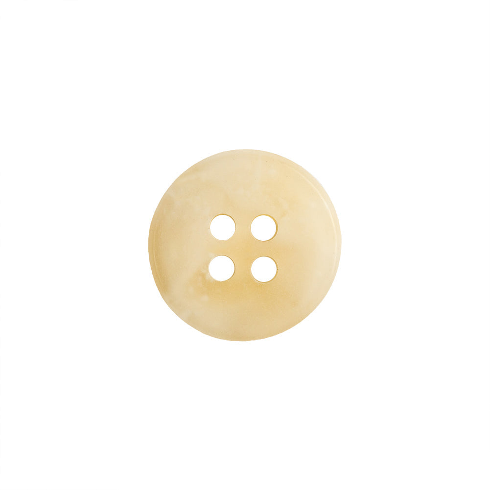 Ivory Translucent Splatter and Swirl 4-Hole Plastic Saucer Button - 24L/15mm