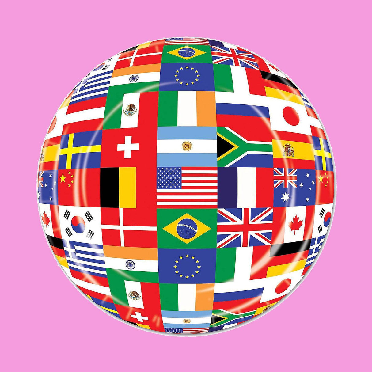 9" International Flag Party Plates Set 12 Count Disposable World Themed Dinnerware