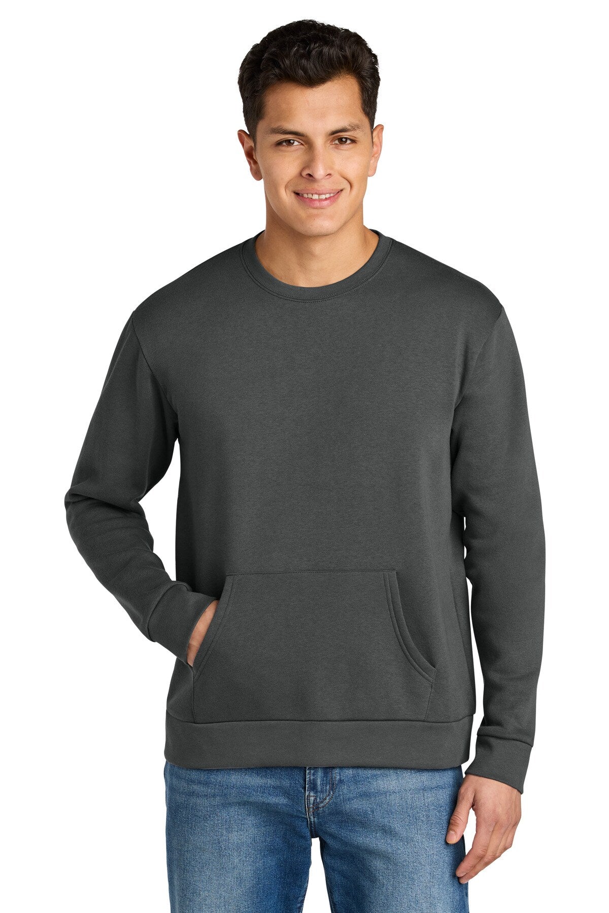 Next Level® Santa Barbara Pocket Crewneck Long Sleeve Sweatshirt