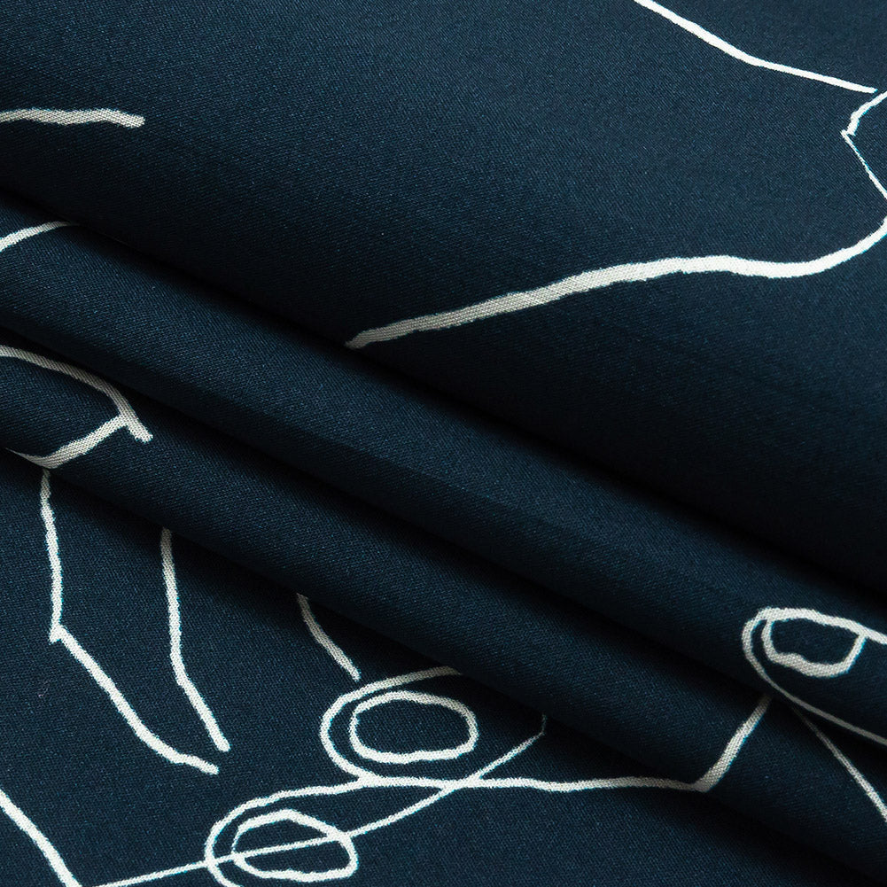 Mood Exclusive Dusty Navy Touch of Elegance Cotton Poplin