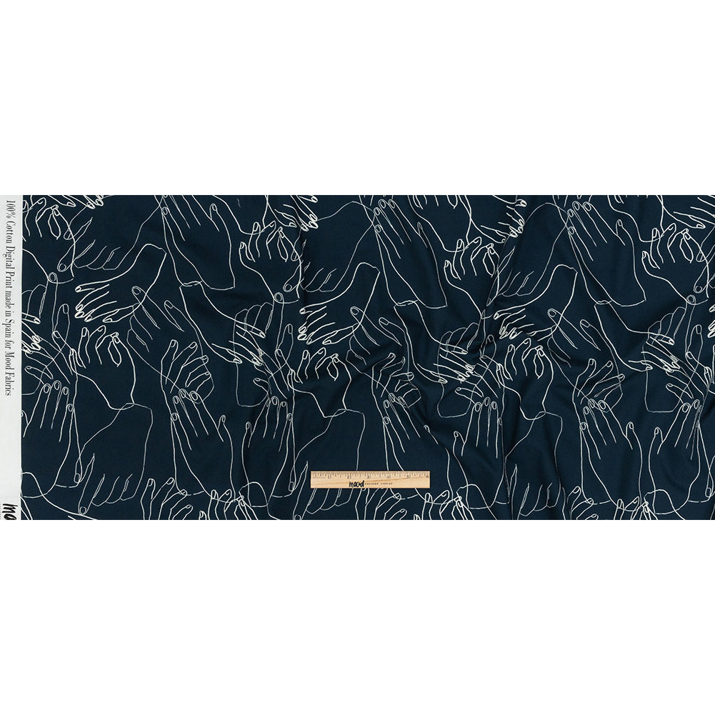 Mood Exclusive Dusty Navy Touch of Elegance Cotton Poplin