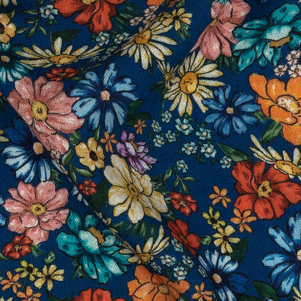 Mood Exclusive Twilight Blue Blossomed Detonation Viscose Twill