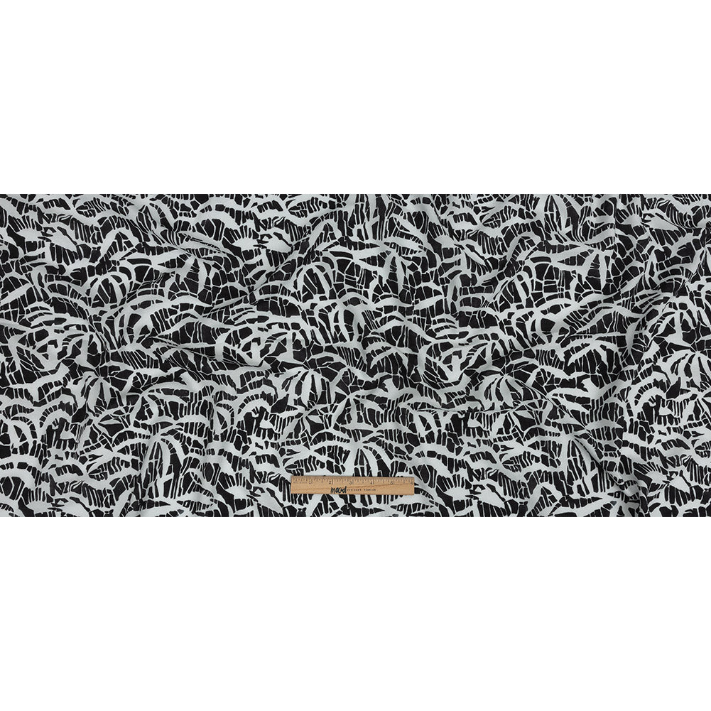 Lightweight Viscose-Linen Woven Print - Black and White Abstract - Mood Exclusive Shattered Glass