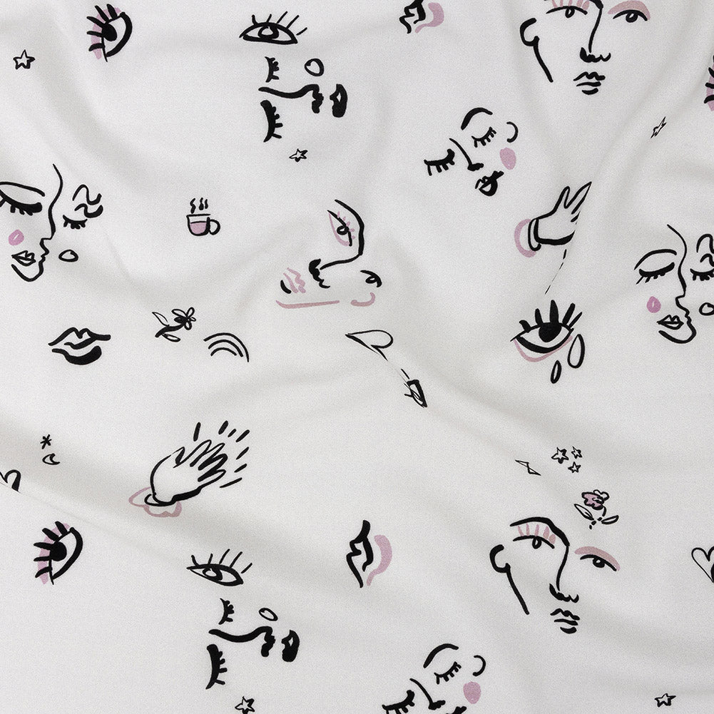 Mood Exclusive White Pictogram Pleasure Drapey Viscose Woven