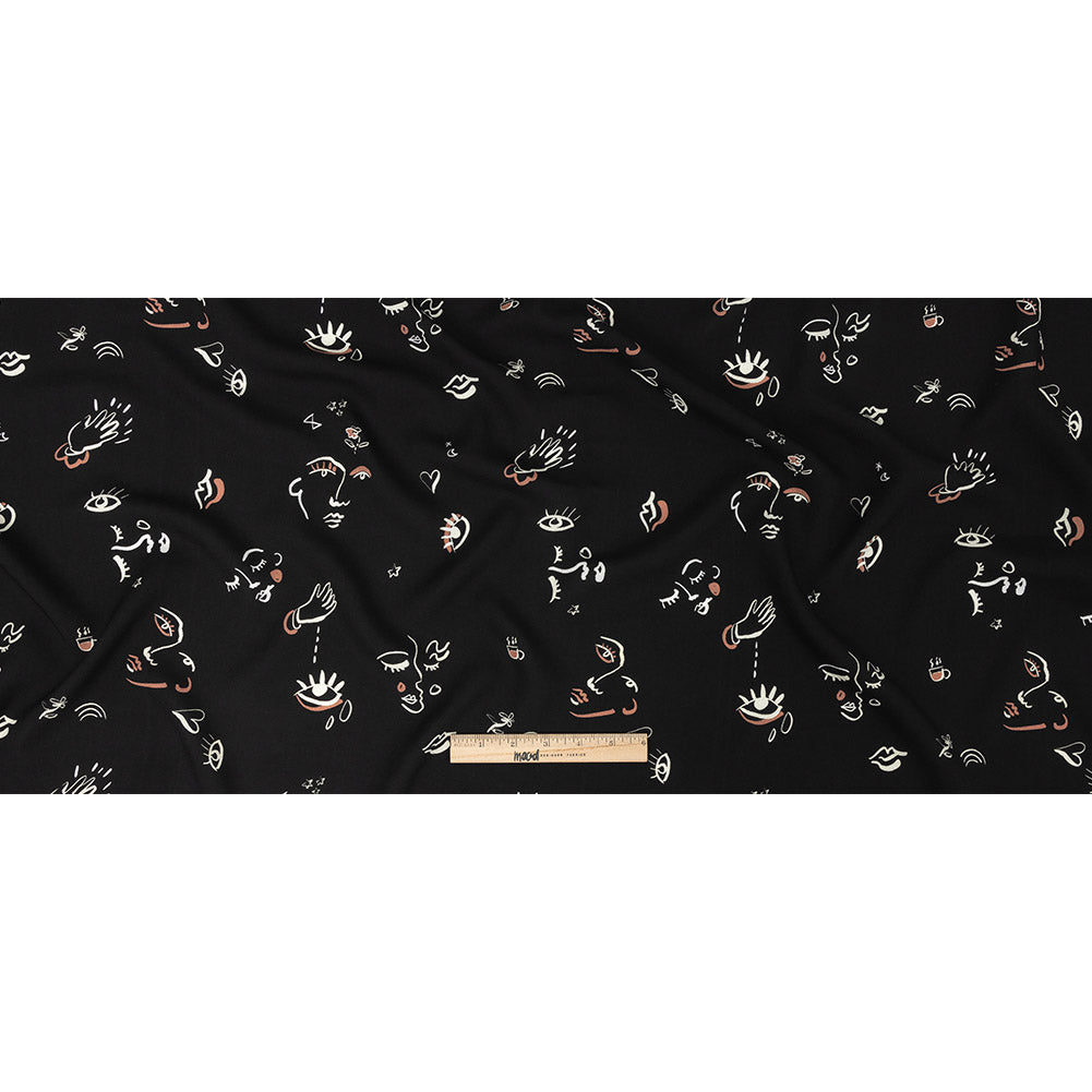 Mood Exclusive Black Pictogram Pleasure Drapey Viscose Woven