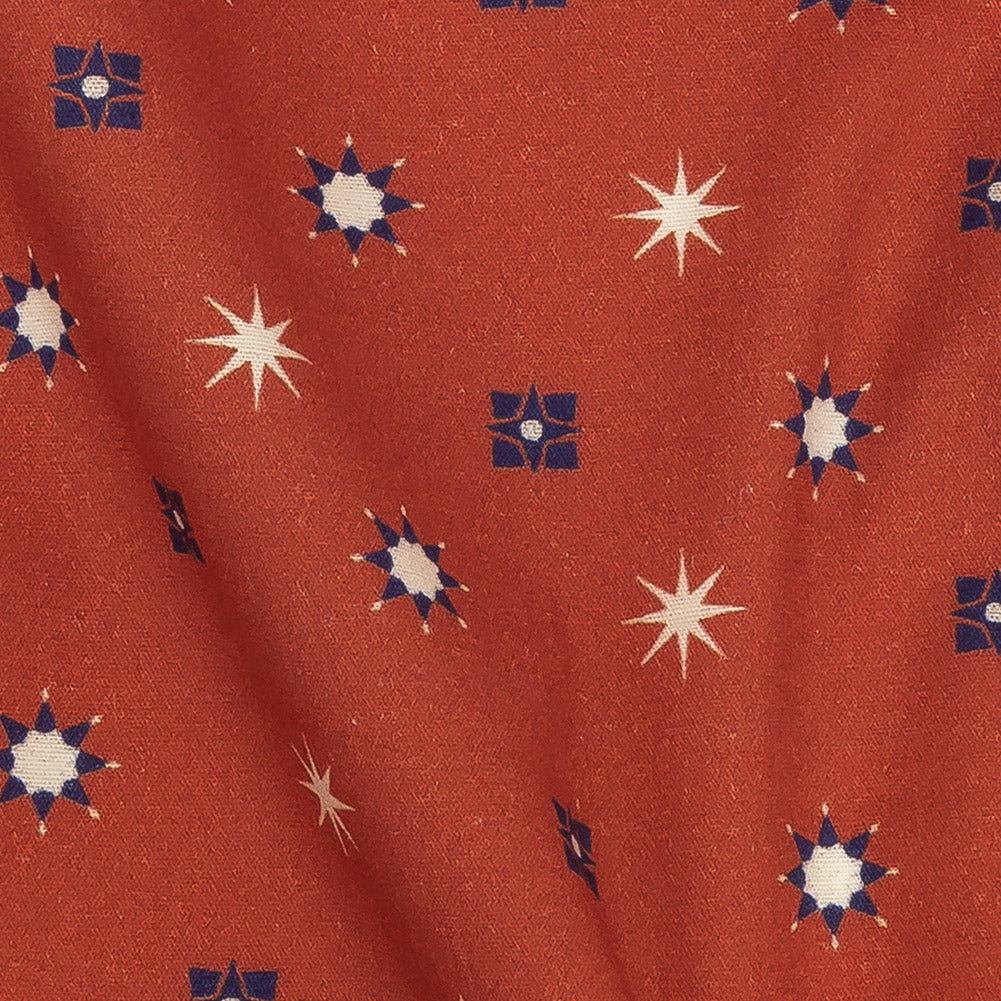 Mood Exclusive Orange Stars n’ Squares Stretch Cotton Poplin