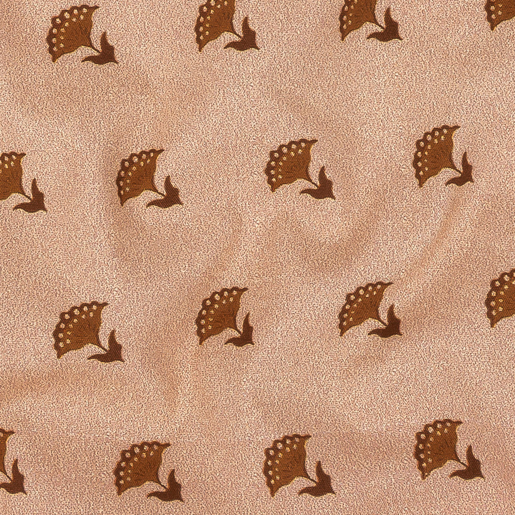 Mood Exclusive Creamcicle Fanned Florals Stretch Cotton Poplin