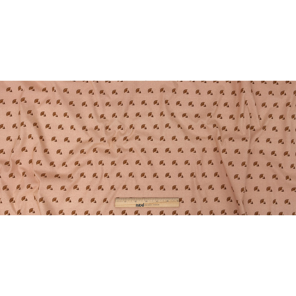 Mood Exclusive Creamcicle Fanned Florals Stretch Cotton Poplin