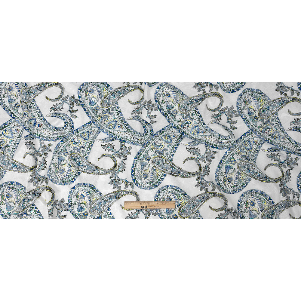 Stretch Floral Jacquard Print - Blue Paisley - Mood Exclusive Stratagem Sophistication